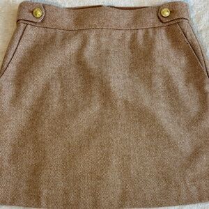 J.CREW  tan wool blend miniskirt size 8